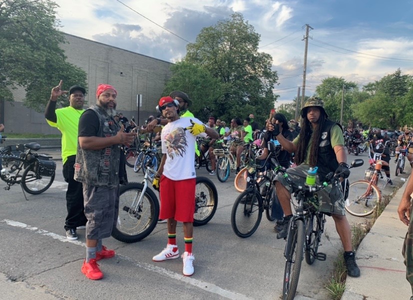 Large gathering of people on bicycles